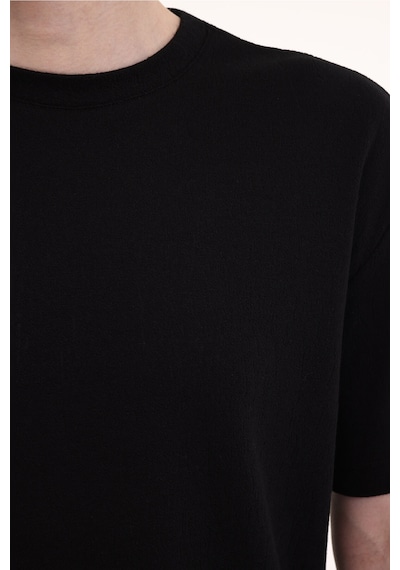 Lee Relaxed Fit Dokulu Kum Siyah Erkek Kısa Kol T-shirt 000000000102265461 Siyah