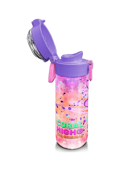 Coral High Kids Pembe Mor Fashion Girl Desenli Pipetli Ve Direkt İçim Çelik Termos 500 Ml 31956 Pembe - Mor