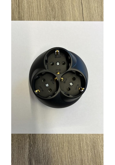 Üçlü Sıva Altı Topraklı Grup Priz Elbi Vantablack 609