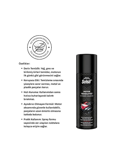 Motor Temizleme Spreyi 500 Ml Yeni Dizayn 1 Adet