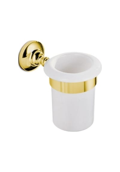 New England Duvara Monte Diş Fırçalık - Seramik/altın Altın