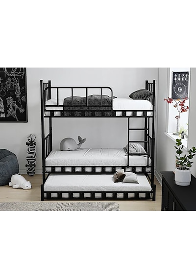 Zambak Yavrulu Genç Çocuk Odası Metal Ranza Ve Karyola - 90 X 200 Cm - Siyah 90 x 200 Zambak Yavrulu Genç Çocuk Odası Metal Ranza Ve Karyola - 90 X 200 Cm - Siyah 90 x 200