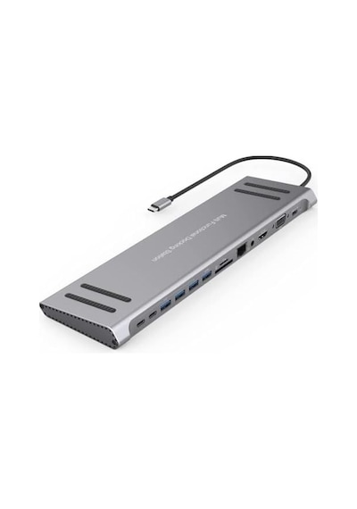 14in1 Type-c To Dock İstasyonu 14&apos Ü 1 Arada Hdmı Vga Pd 3.0 , 4 Usb, 2 Usb C, 10 / 100m Gigabit 14 İn 1 Macbook Uyumlu Adaptör 9199a