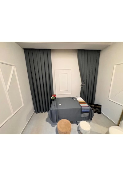 Nivemeshome Roma 18542-d K.gri Keten 1/3 Sık Pileli Fon Perde Apm Gri