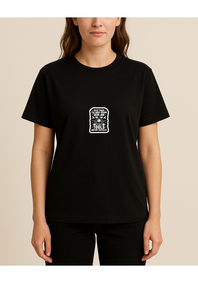Teknisyen Evrimi Baskılı Tasarımlı T-shirt Siyah