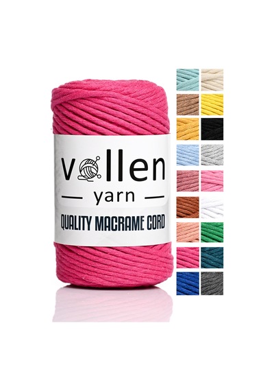 Taranan Makrome Ipi, 3mm Tek Büküm,makrome Örgü Ipi, Taranabilir Pamuk Makrome, Fuşya