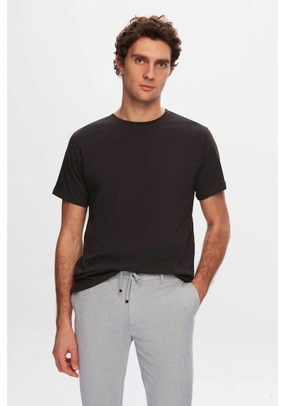 D's Damat Bisiklet Yaka Pamuklu Nefes Alabilen T-shirt Antrasit D's Damat Bisiklet Yaka Pamuklu Nefes Alabilen T-shirt Antrasit