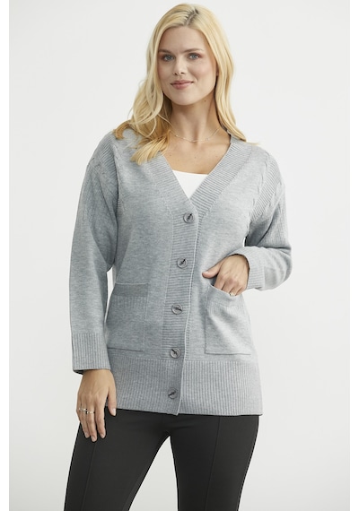 Sementa Oversize Cepli Triko Hırka - Gri Gri