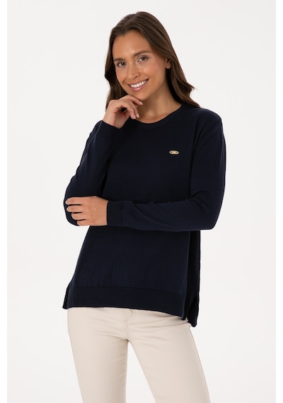U.S. Polo Assn. Kadın Lacivert Bisiklet Yaka Basic Kazak 50307735-VR033