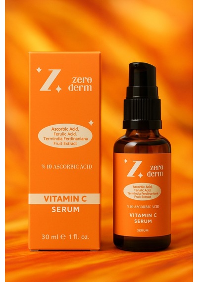 Alkolsüz Leke Karşıtı Aydınlatıcı Vitamin C Serum Ascorbic Asit, Ferulic Asit 30 Ml