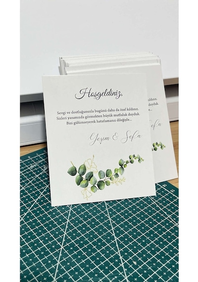 Hoşgeldiniz Nişan,nikah,düğün Kartı 9x12 Cm 63 Adet