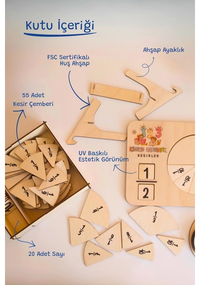 İlkokul Matematik Eğitici Dört İşlem Ahşap Oyuncak Etkinlik Seti Kolay Öğrenme Rakam Bultak Çarpım