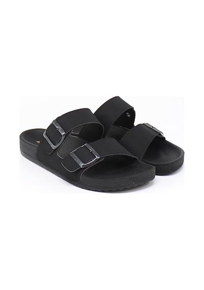 Nesil Shoes Bnt 53001 Siyah Anatomik Tokalı Erkek Terlik Siyah