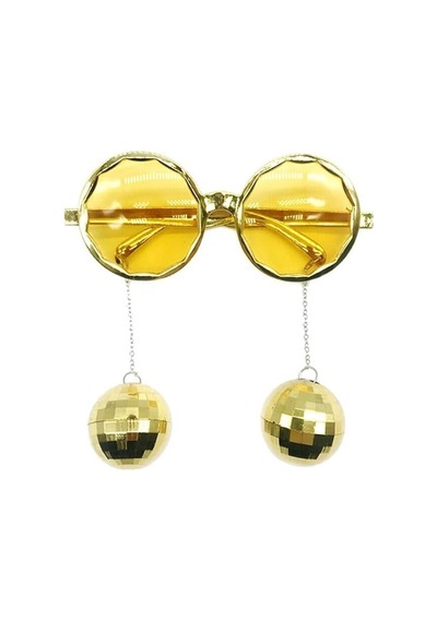 Gold Disco Toplu Parti Gözlüğü Yetişkin Kostüm Aksesuarı Retro Festival Yılbaşı Kadın Erkek Eğlence