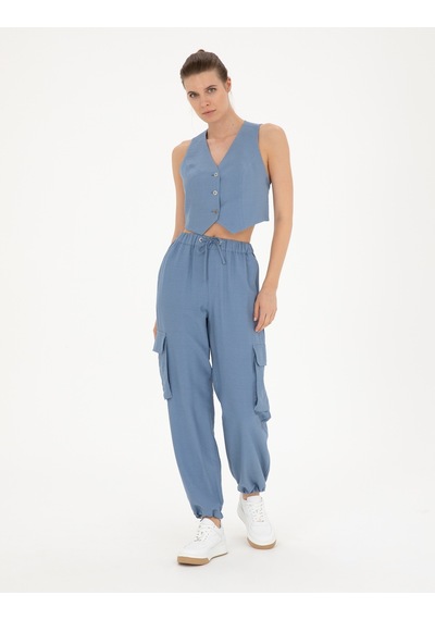 Pierre Cardin Kadın İndigo Yelek Dokuma 50288563-vr028 İndigo