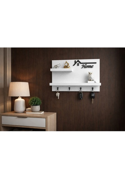 Dekoratif Duvar Anahtarlık Askısı Ve Raf 4 Kancalı Ahşap Anahtar Askılığı Modern Home Yazılı Organizer Ev Ve Ofis Düzenleyici Anahtarlık Rafı Standart