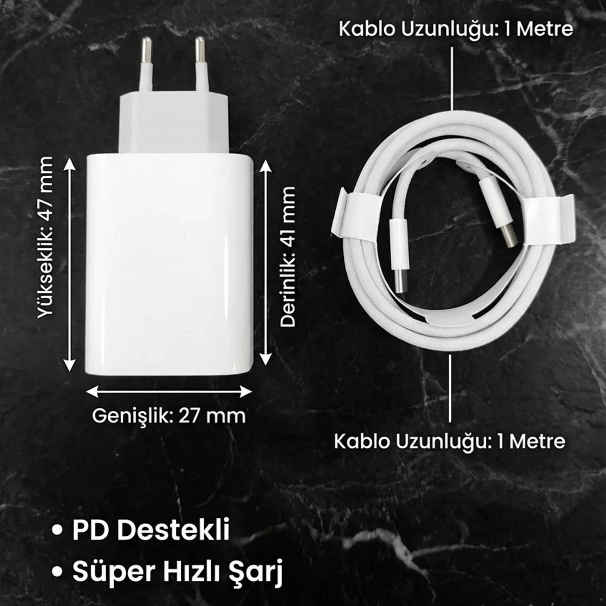 25w Hızlı Şarj Adaptörü Usb-c To Type-c Kablolu - Pd Destekli, Süper Hızlı Şarj Cihazı Bx40