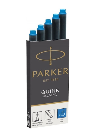 Parker Quink 5'li Dolma Kalem Kartuşu Yıkanabilir Mavi / 1950383