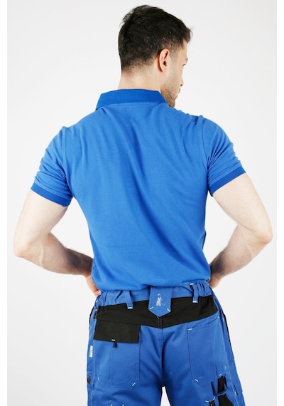 Uniprom Polo Yaka %100 Pamuk T Shirt Erkek Mavi Saks Mavi