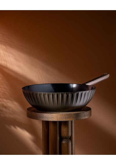 Madame Coco Freya Wok Tava - Kahverengi - 30 CM
