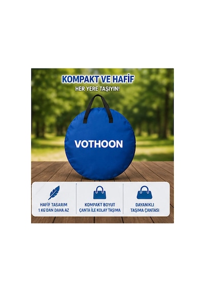 Otomatik Kabin Giyinme Çadırı 120x120x190 Cm Üst Havalandırma Yan Pencereli Duş & Wc Çadırı Mavi İtem0015kmaviçadır