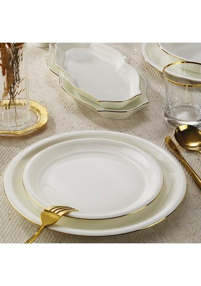 Evaliza Sapphire Gold 32 Parça 6 Kişilik Yemek Takımı Renkli