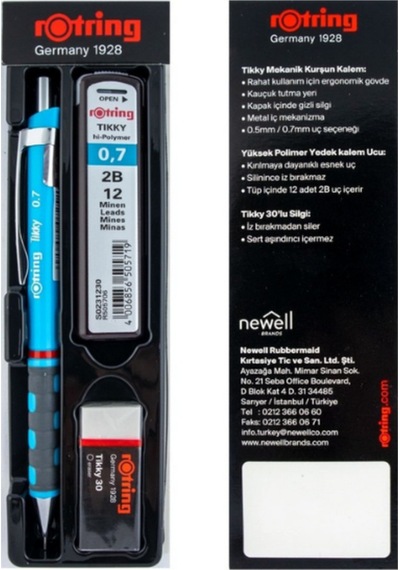 Okul Seti Tikky Versatil+min Silgi Hediyeli 0.7 Mm Açık Mavi Ro-kk07-07am Mavi