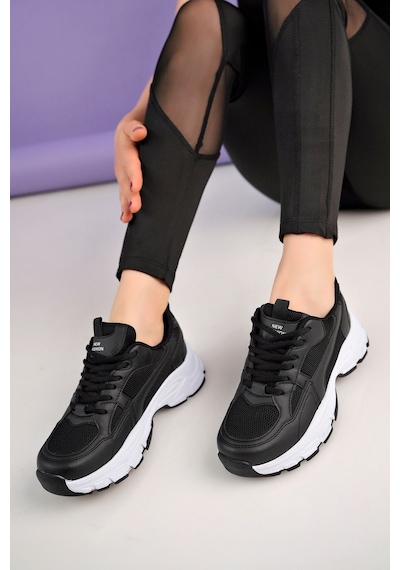 Mcdark Kadın Siyah Beyaz Siyah Sneakers Ayakkabı Black White