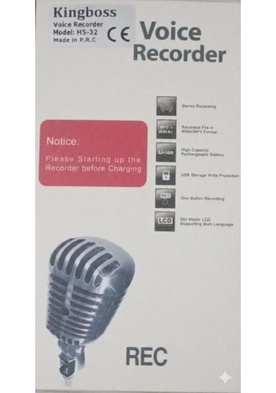 Hs-32 Mp3 Çalar Ses Kayıt Cihazı 32gb +64gb Çift Hoparlör, Kristal Mikrofon, 75 Saat Pil