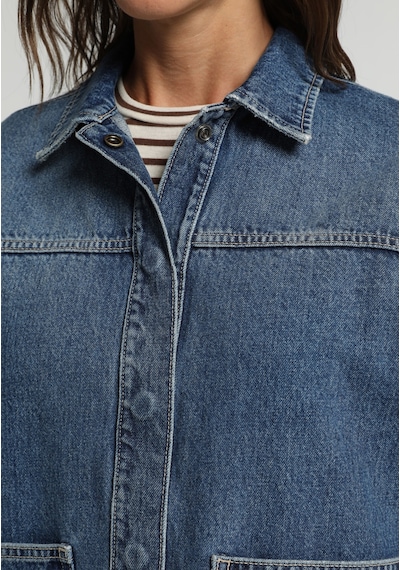 Colin's Colins Oversize Fit Kadın Mid İndigo Denim Shacket Cl1082790 Q1.v2 Dn45177