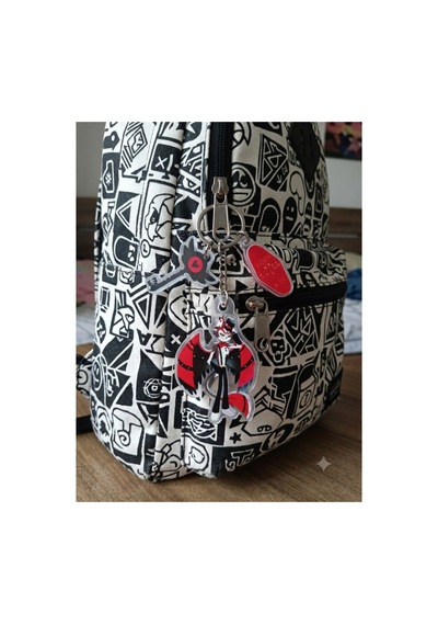 Owl Bag Hazbin Hotel Husk Desenli Acrylic Anahtarlık Çanta Süsü Mıx