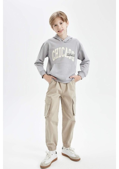DeFacto Erkek Çocuk Kapüşonlu Cepli Baskılı Sweatshirt C9798A824WNGR247 DeFacto Erkek Çocuk Kapüşonlu Cepli Baskılı Sweatshirt C9798A824WNGR247