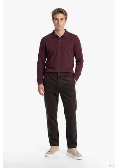 Nautica Erkek Bordo Regular Fit Uzun Kollu Polo Yaka T-shirt-24797