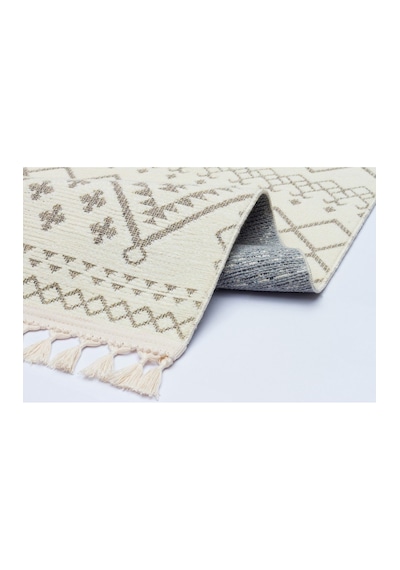 Decoser Halı Garden Serisi 01-beyaz Etnik İskandinav Desenli Koridor Salon Oturma Odası Kilim Halısı Beyaz Krem