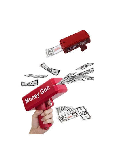 Para Dolar Atma Makinası Super Money Gun Para Saçma Fırlatma Tabancası "