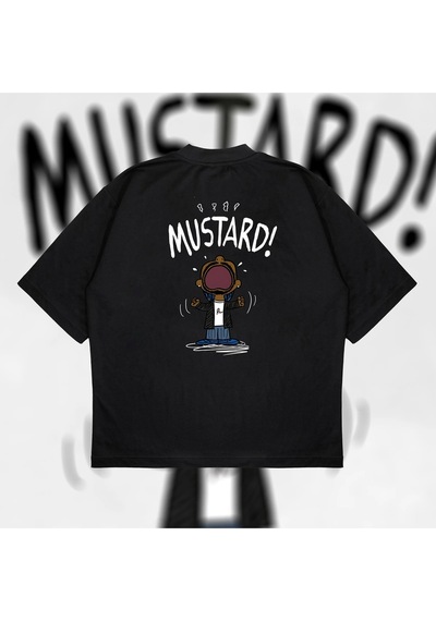 Startmore Kendrick Lamar Mustard Oversize Unisex Pamuklu Nefes Alan Kalın Kumaşlı Siyah