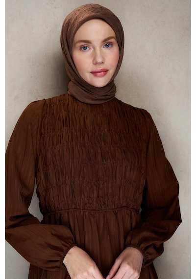 Bambu Kraş Eşarp Tesettür Giyim, Hafif, Rahat, Şık, Yüksek Kalite, Hijab, Scarf, Shawl Kahverengi