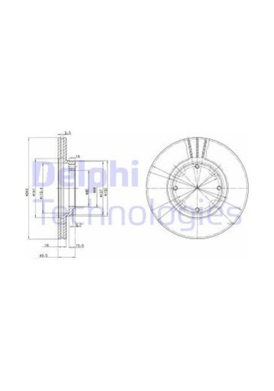 DELPHI BG2394 FREN DİSKİ ÖN ACCENT 95-00 EXCEL 90-95 YUMURTA KASA