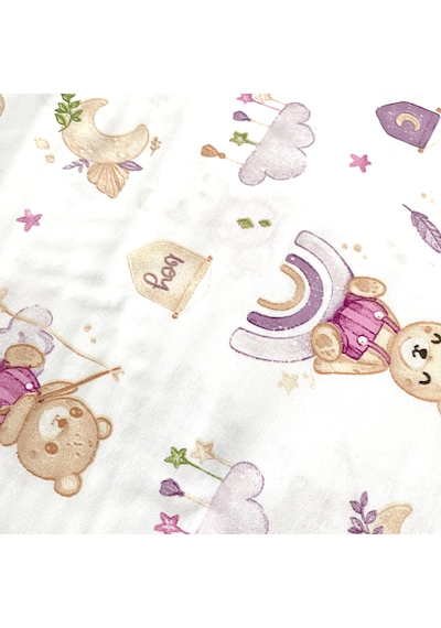 %100 Pamuklu Fermuarlı Bebek Yastık Kılıfı 35x45 2 Adet Lila