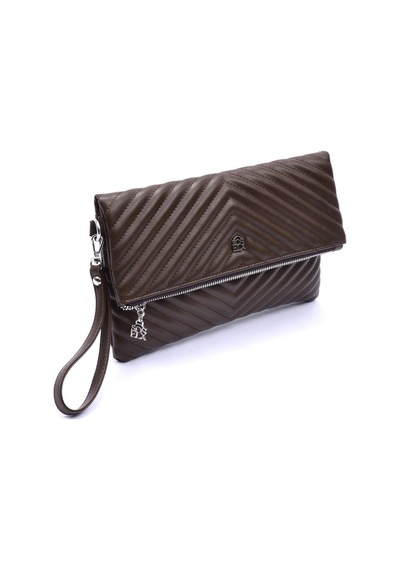 Barbara Kadın Clutch Çanta 67-6010 Kahve - Kahve Kahverengi
