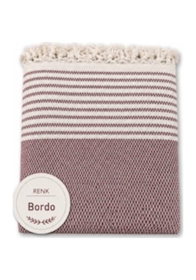 Pamuklu Kaymaz Dokuma Koltuk Örtüsü 180x220 - Bordo