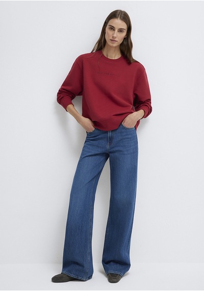 Mavi - Mavi Denim Baskılı Kırmızı Sweatshirt 1s10525-70424 Kırmızı