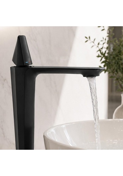 Vıta Uzun Lavabo Bataryası Mat Sıyah Mat Siyah