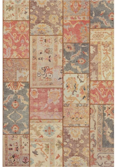 Çam Halı Anatolia 32-031 Etnik Eskitme Patchwork Desenli Dokuma Tabanlı Yıkanabilir Şönil Salon Ve Oda Halısı Multi 8