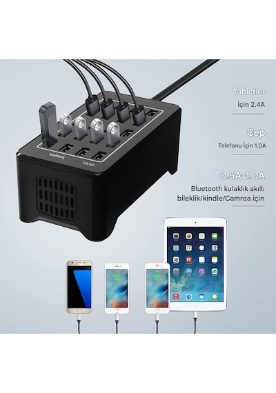 100w 20 Portlu Çok Fonksiyonlu Masaüstü Akıllı Usb Şarj İstasyon