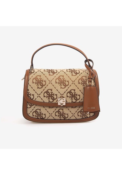 Guess Kadın Vegan Audrey Logo Postacı & Çapraz Çantası Hwjg9755210 Kahverengi