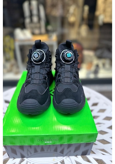 Pepino Unisex Çocuk Günlük Mevsimlik Bilek Bot Ayakkabı - Özel Bağcık Sistemi - Siyah