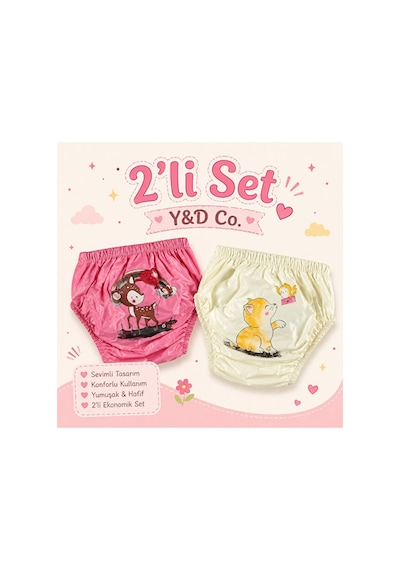 Y&d Co. Tuvalet Alıştırma Külodu Kız Çocuk 2'li Set 4 Yaş