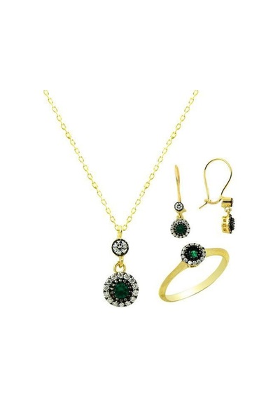 Üçlü Set Yeşil Papatya 5,53 Gram 14 Ayar Altın