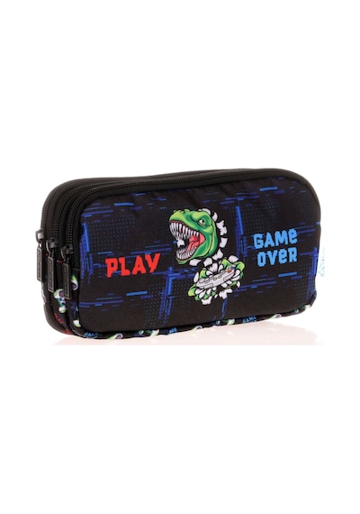 Kids&love Üç Bölmeli Erkek Çocuk Kalem Çantası - Siyah Game Over Kalemlik